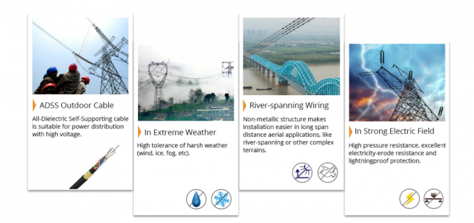O período de alta elasticidade da ereção da força varia o cabo 2-144 B1.3 de 100M-1200M ADSS 1
