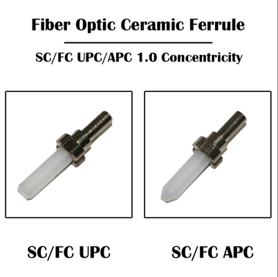 200um 300um 400um 600um FC Zirconia Ferrule Cerâmica Dispositivos de fibra óptica para personalização de conectores