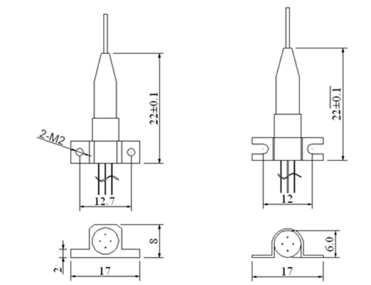 Módulos coaxiais do laser do diodo da trança DFB da fibra ótica para transmissores óticos