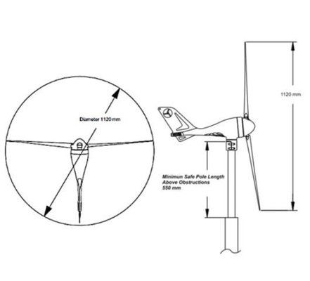 Motor-gerador Marine Type Windmill da turbina eólica S-700 3 lâminas do CFRP com controlador