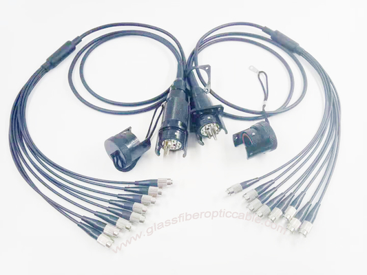 4C 8C 12C expandiu o conector hermafrodita Multichannel da fibra ótica do feixe do feixe para o CCTV militar das comunicações táticas