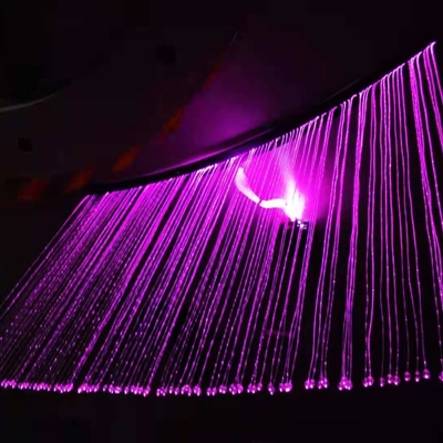 Cortina de fibra ótica plástica exterior que leve luzes óticas das cortinas da cachoeira da fibra de PMMA
