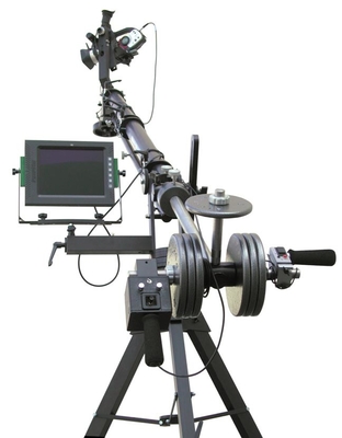 os 10m 2-Axis motorizaram o patíbulo video do pé de cabra do braço de balancim DV do controle eletrônico do triângulo de Jimmy Camera Jib Crane da cabeça da inclinação