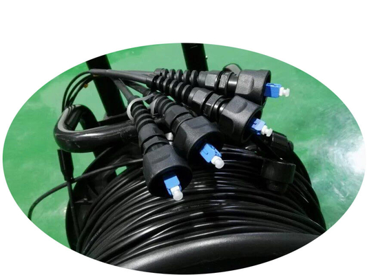 150m 250m 350m 500m 24 cabos táticos universais do remendo da fibra ótica do móbil do cabo de fibra ótica da manutenção programada do núcleo