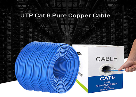 24awg de cobre puro 2 pares 4 pares do gato 6 Lan Cable 305m 1000ft 0,56 testes da passagem de Utp