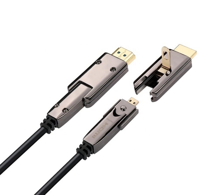 4:4 do apoio 3D 4K@60Hz YUV do cabo HDMI da fibra: 4 18Gbps completos com micro HDMI e conectores até 300M