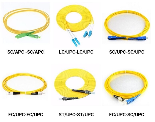 Fibra ótica exterior do cabo de remendo do IEC 60794, cabo amarelo do remendo da fibra do St Lc de Paintcoat
