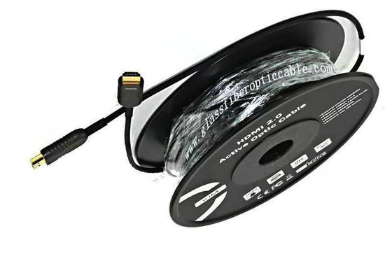 Cabo HDMI Slim de Fibra Óptica HDMI 2.0 4K Ultra-HD Cabo SDI 12G AOC Fibra Óptica HDMI 4K Versão 2.0