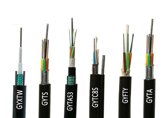 Cabos de fibra óptica de vidro de até 288 fibras para aplicações de vídeo ao ar livre