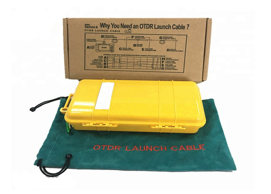 Caixa amarela do lançamento da fibra ótica da manutenção programada 1km da fibra G.652D do manequim da caixa do anel da caixa do lançamento de Otdr
