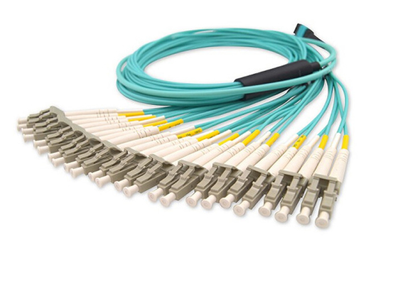 Cabo de remendo multimodo da fibra ótica do cabo LSZH do tronco da fibra ótica de MPO 100G QSFP OM3 OM4