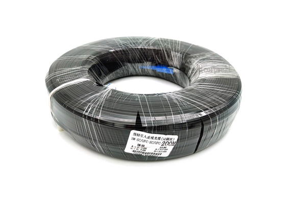 SC UPC de FTTH à cor ótica do preto do comprimento do cabo pendente 200M da fibra de vidro do SC UPC