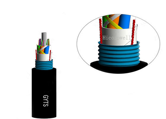 GYTS roubam o núcleo 24/48/96/144 subterrâneo blindado do cabo ótico da fibra de vidro da manutenção programada