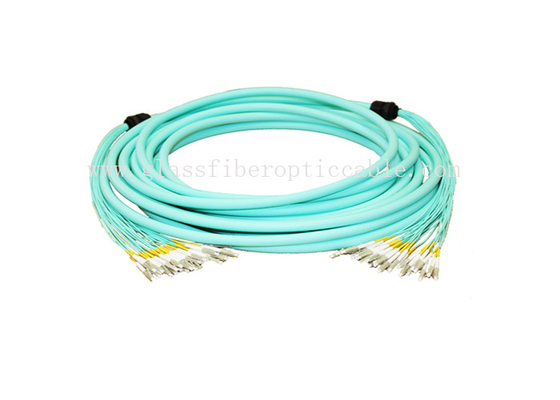 As FO azuis remendam o tipo LC UPC do conector do comprimento 20M 30M 50M do cabo OM3 1C 2C LSZH