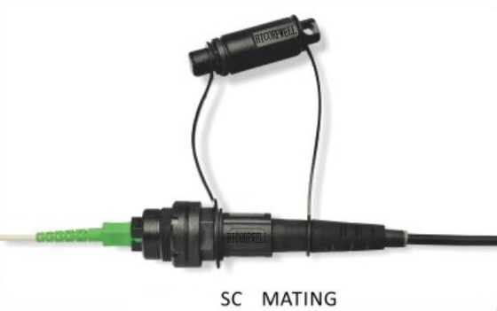 Mini SC Waterproof Connector / IP Protected Fiber Opticial Connectors For 5.0 Round Cable