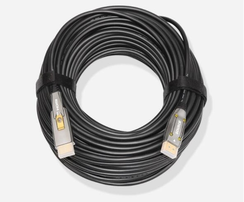 Fibra preta Hdmi ótico do cabo de HDMI AOC ao apoio 4K 3D 18Gbps do prolongamento dos 10m 20m 50m do cabo de Hdmi