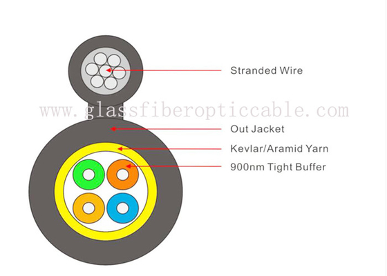 Apoio 12B6a2 do auto do círculo do cabo pendente GYTC8H G657A2 da fibra ótica de FTTH
