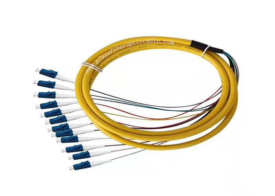 LC UPC - fuga do cabo de remendo da fibra multimodo do LC UPC, cabo ótico maioria do remendo do PVC LSZH da manutenção programada 12C
