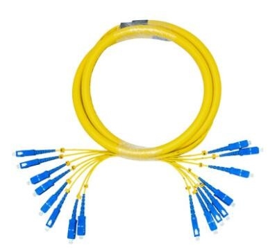 Cabo de ramo de fibra ótica Singlemode do cabo de remendo 24 C do único modo do ST 2.0mm do SC FC do LC