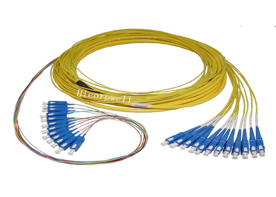cabo de fibra ótica empacotado manutenção programada Singlemode 24C do remendo do cabo de ramo do ST do SC FC do LC da ligação em ponte de 2.0mm