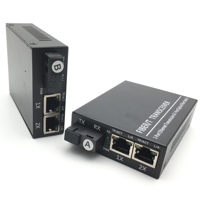 Ethernet do transceptor 20KM 1SC 2 RJ45 850nm 1310nm 1550nm da fibra ótica do IEC 60794