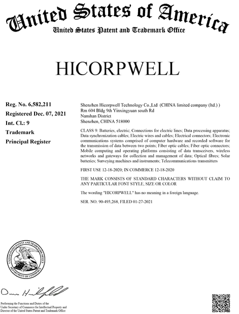 China Shenzhen Hicorpwell Technology Co., Ltd Certificações